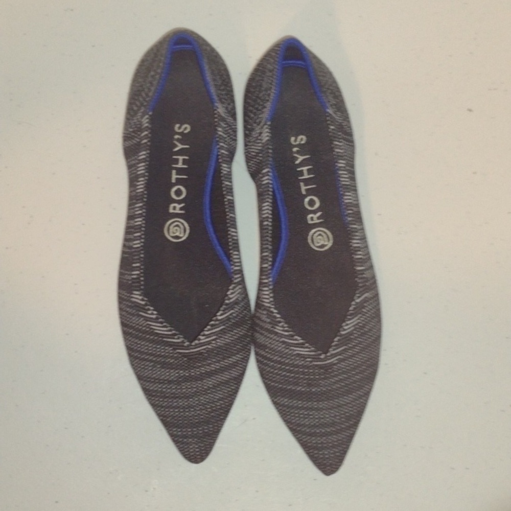 Rothy's The Point Gray Marled Comfort Textile Ballet Women’s Size 9.5 - Picture 2 of 12